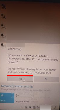 click yes & connect